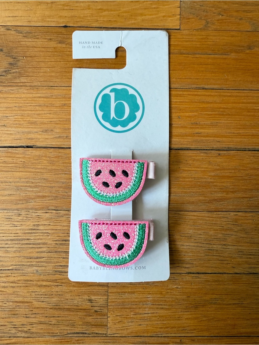 NWT Baby Bling Watermelon Hair Clips Set